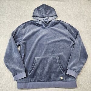 Marine Layer Velour Corduroy Hoodie Mens Large Blue